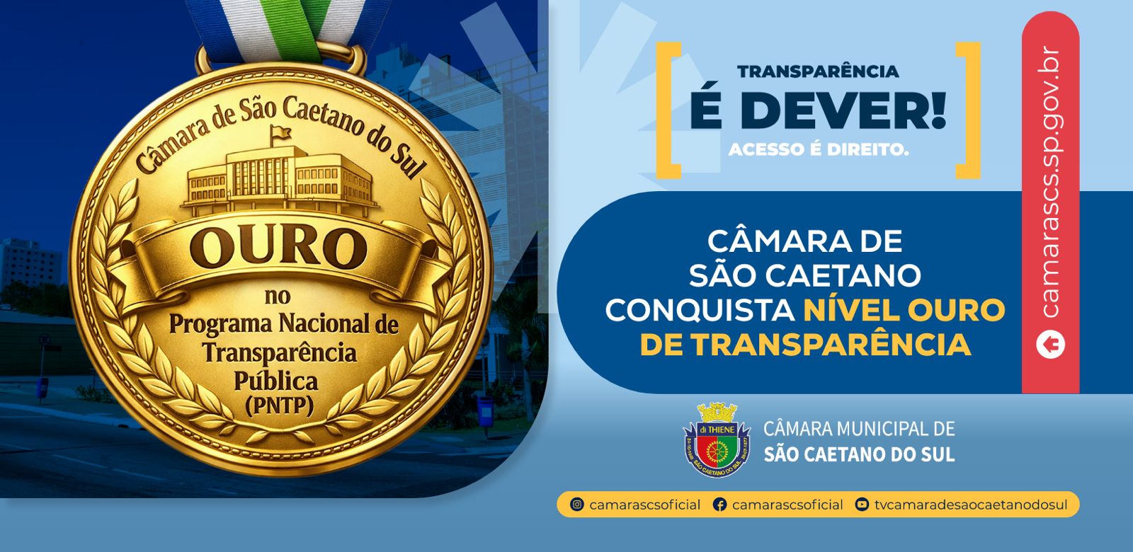 Câmara de São Caetano conquista Selo Ouro de Transparência
